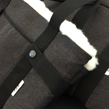 Load image into Gallery viewer, Dark grey/black, stylish dog travel bed