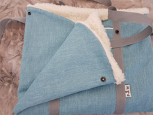 Load image into Gallery viewer, Bright blue, stylish dog travel bed